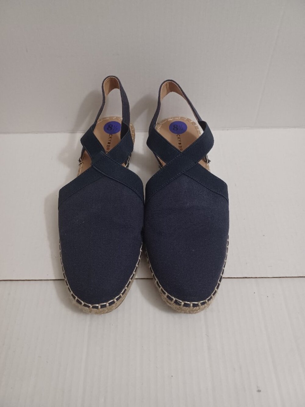 LUCKY BRAND RIFKA FLAT ESPADRILLE SLINGBACK SANDALS BLUE SIZE 8.5